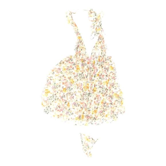 Victoria's Secret Cream Pink Floral Sheer Chemise Thong Lingerie Two Piece Set M - Picture 1 of 12